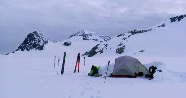 Another great camping spot with the Wedge Mountain in the distance.