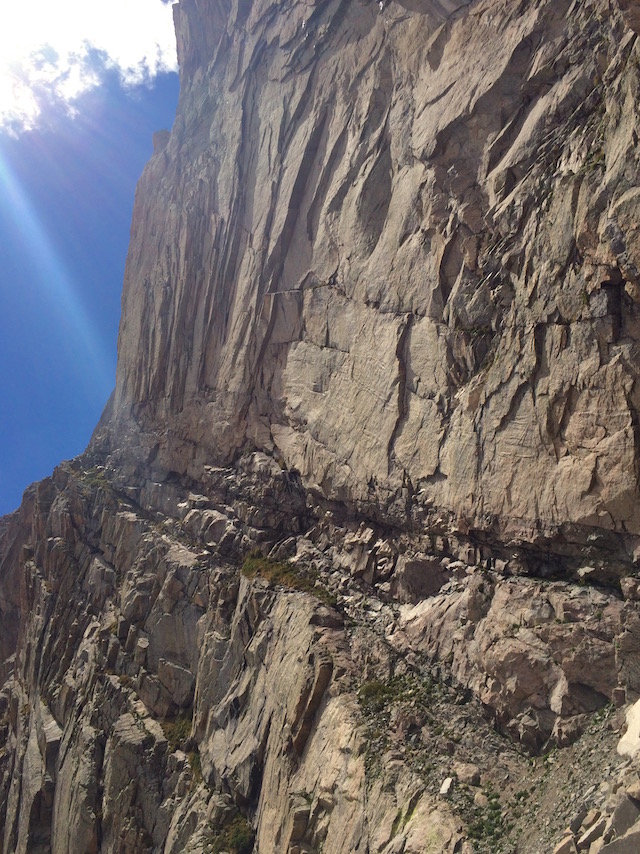 East Face of Mt. Alice with the ledge system that we used to access our route.