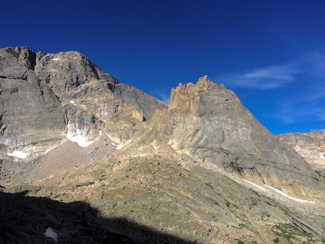 Spearhead (right) and Chiefshead (left), our next two summits.