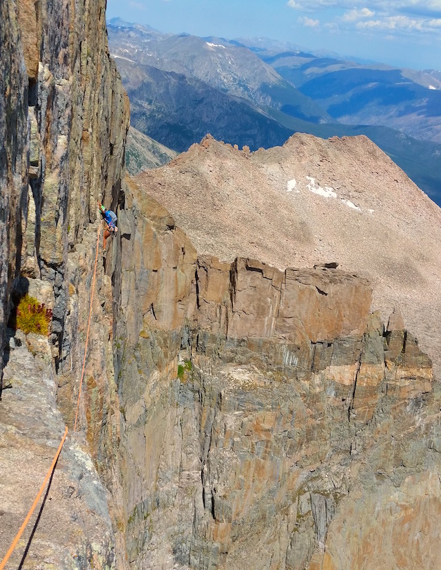Last pitch---following the Table Ledge traverse. Photo: Stefan Griebel.