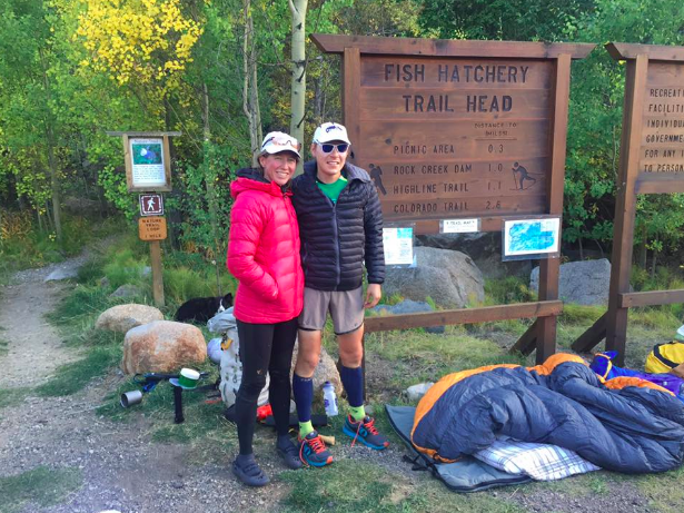 Meghan Hicks and Nick at the finish.